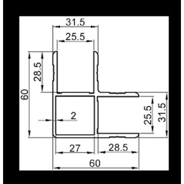 Profilé d'angle pour ridelle de 25 mm ALU