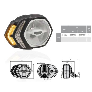 LED Aufbauscheinwerfer Cobo 9-32V  links