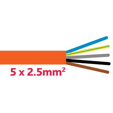 Kabel   5-pol 2.5mm², Orange G-PUR  per / m