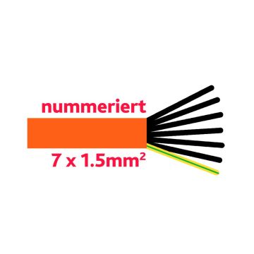 Kabel   7-pol 1.5mm², Orange G-PUR  per / m