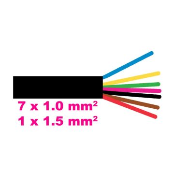 Kabel  8-pol 1,0mm², 1 Rolle = 50 m, DIN/ISO6722