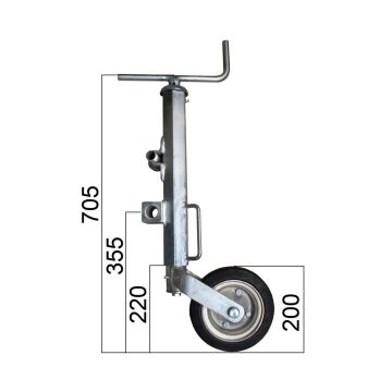 Béquille  1500kg à six pans Hub 230mm 100146