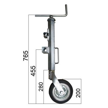 Béquille  1500kg  à six pans  Hub 230mm