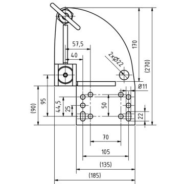 Jeu de pièces de fixation pour béquille à six pans