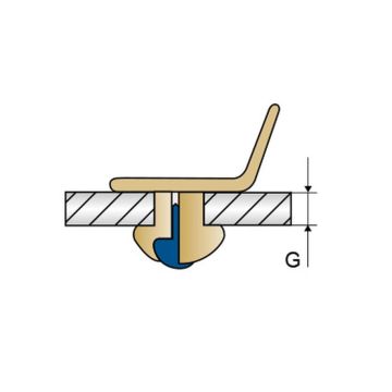 Masseblindniete Messing/Stahl  4 x 7mm