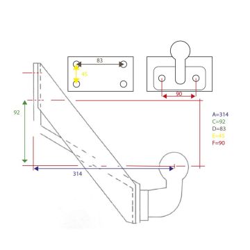 Kombi Anhängekupplung LB 85x45mm 116135