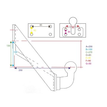 Kombi Anhängekupplung LB 85x45mm 116148