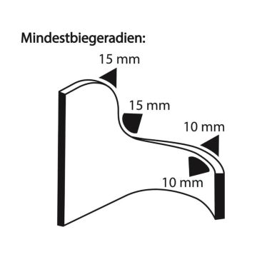 Profilé de protection des arêtes, plage de serrage 1-2mm