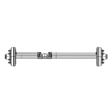 Essieu rigide freiné  60mm carré écartement 1600mm