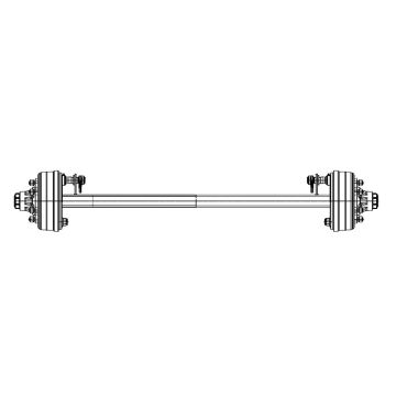 Essieu rigide freiné  70mm carré écartement 1750mm 120053hm