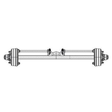 Essieu rigide freiné  70mm carré écartement 2000mm