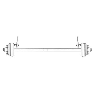 Essieu rigide freiné  70mm carré écartement 2050mm