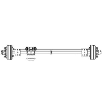 Essieu rigide freiné  70mm carré écartement 2120mm