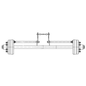Essieu rigide freiné  70mm carré écartement 1650mm 120053l