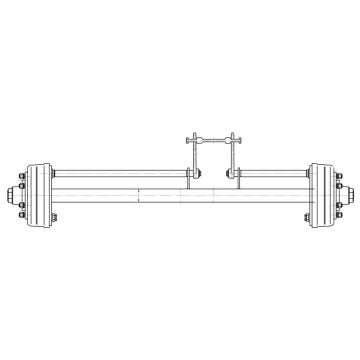 Essieu rigide freiné  70mm carré écartement 1650mm