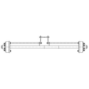 Essieu rigide freiné  80mm carré écartement 2320mm