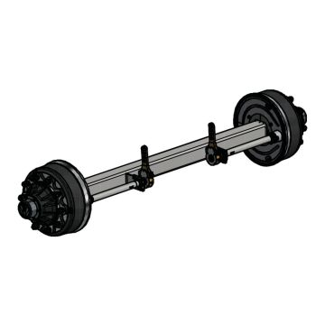 Essieu rigide freiné 100mm carré écartement 2050mm