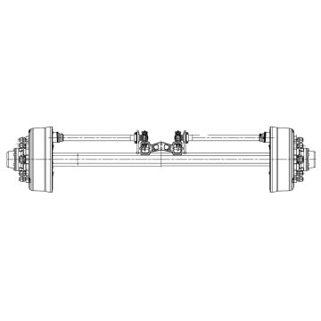 Essieu rigide freiné  90mm carré écartement 1900mm 120078b