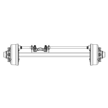 Essieu rigide freiné  90mm carré écartement 1900mm 120078c