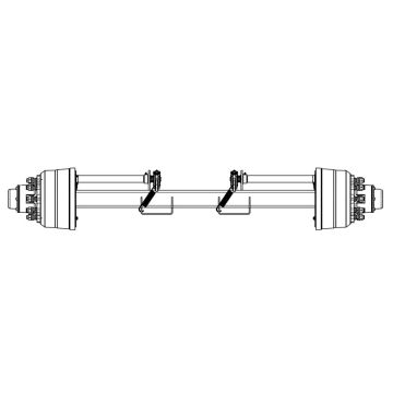 Essieu rigide freiné 100mm carré écartement 1850mm