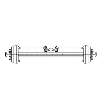 Essieu rigide freiné  80mm carré écartement 1750mm