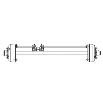 Essieu rigide freiné  80mm carré écartement 1900mm