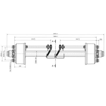 Bremsachse 120mm 4-kant Spur 1840mm