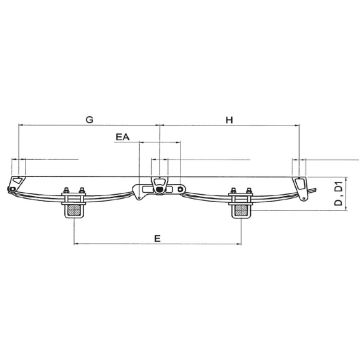 Parabelfederaggregat 10-12 to, 80mm Tand