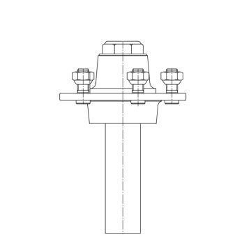 Laufachsstummel 45 mm 4-kant, ADR