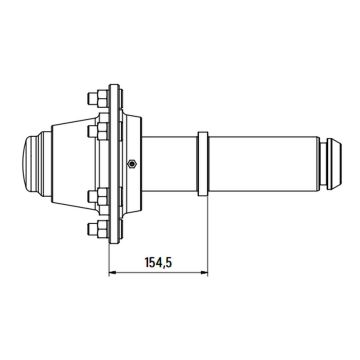 Achsstummel kpl. 85 mm rund, (A91) ADR