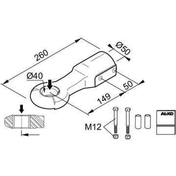 Anneau DIN AL-KO 251, 3000kg