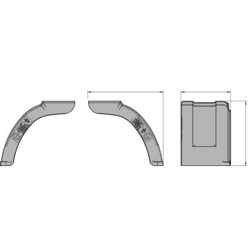 Demi-garde boue 2-pce. 1 pair plastique
