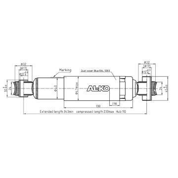 Amortisseur de châssis BPW L 337/237 mm