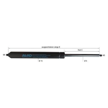 Gasfeder L   289   Hub 125     250N   M5/M6