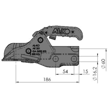 Kugelkupplung Ø 60mm, 3500kg, S350kg