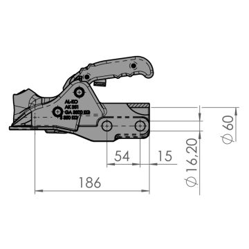 Kugelkupplung Ø 60mm, 3500kg, S350kg 1223428