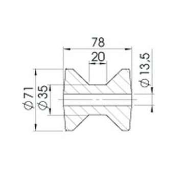Kielrolle Typ RP-33 Stolz 78x71/13.5