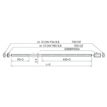 Tige filetée M10x2950 avec visserie