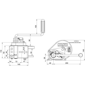 Treuil  450kg sans câble 1225298