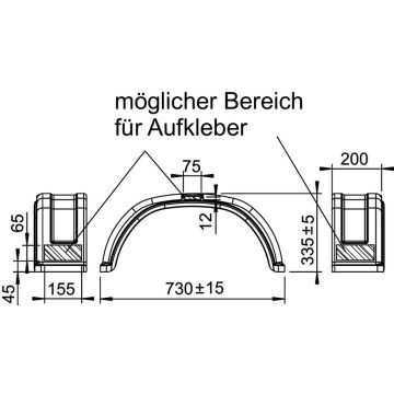 Garde boue 1-essieu plastique moulage p. inj.