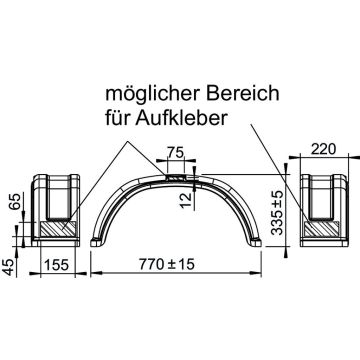 Garde boue 1-essieu plastique moulage p. inj. 1257131