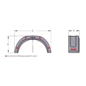 Garde boue 1-essieu plastique moulage p. inj. 1258170