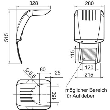 Demi-garde boue  1 pce. plastique HL Basic