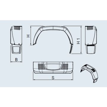 Garde boue 1-essieu plastique AL-KO PLUS 1259579
