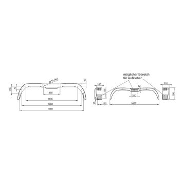 Kotflügel 220/1466 Tandem Kunststoff AL-KO PLUS