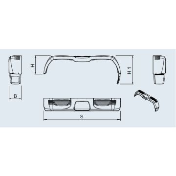 Kotflügel 220/1466 Tandem Kunststoff AL-KO PLUS 1259588