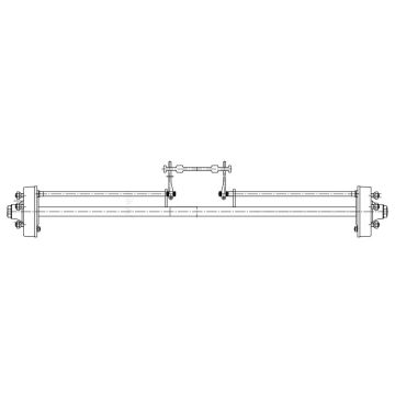 Essieu rigide freiné  40mm carré écartement 1500mm