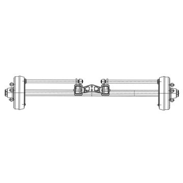 Essieu rigide freiné  50mm carré écartement 1300mm