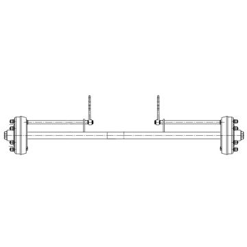 Essieu rigide freiné  50mm carré écartement 1600mm