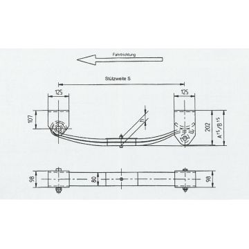 Parabelfederaggregat  6 to, 80mm Single